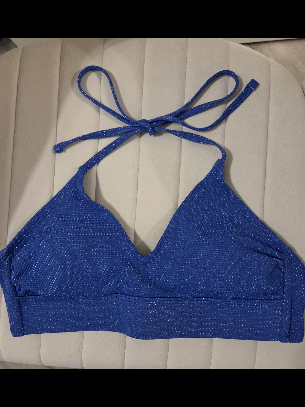 Time and Tru Metallic Royal Blue Bikini Top